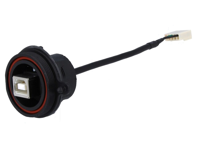 Contact; USB B; USB Buccaneer; PIN: 4; IP68; gedraaid; Lngt: 0,132m Contact; USB B; USB Buccaneer; PIN: 4; IP68; gedraaid; Lngt: 0,132m